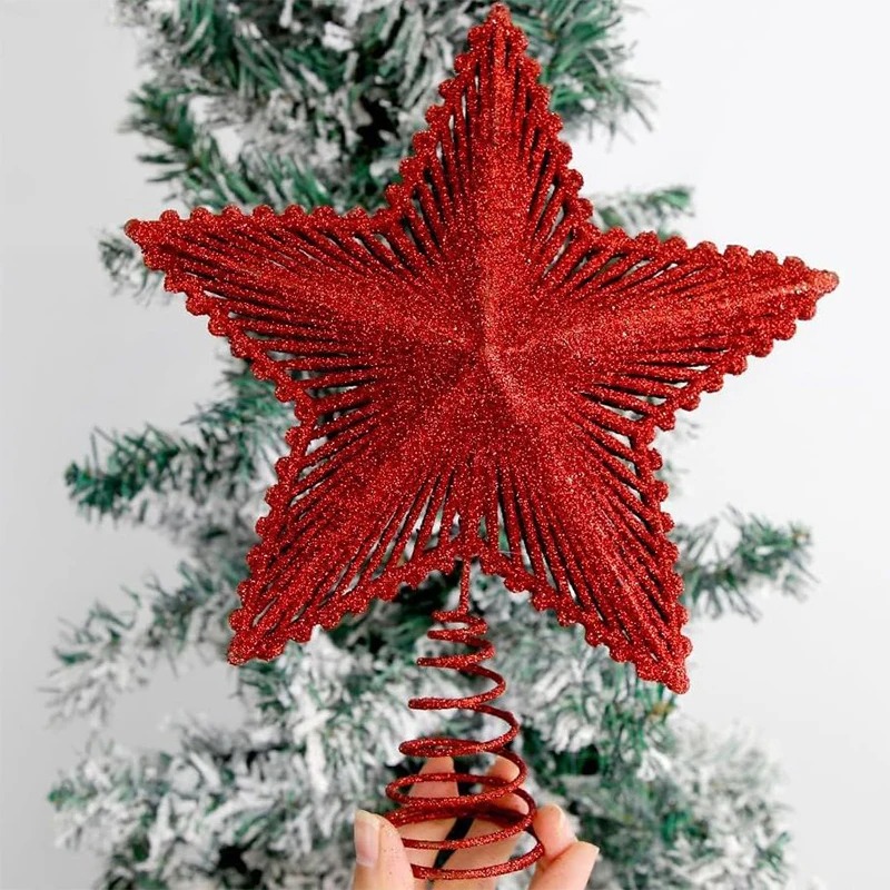 Star Tree Topper - Décoration d'arbre de noël à paillettes
