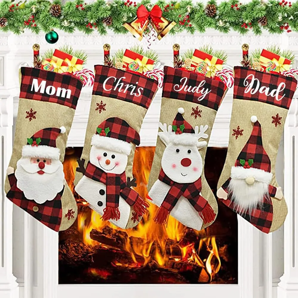 Christmas Stocking Hanging - Bas de Noël pour Nouvel An,