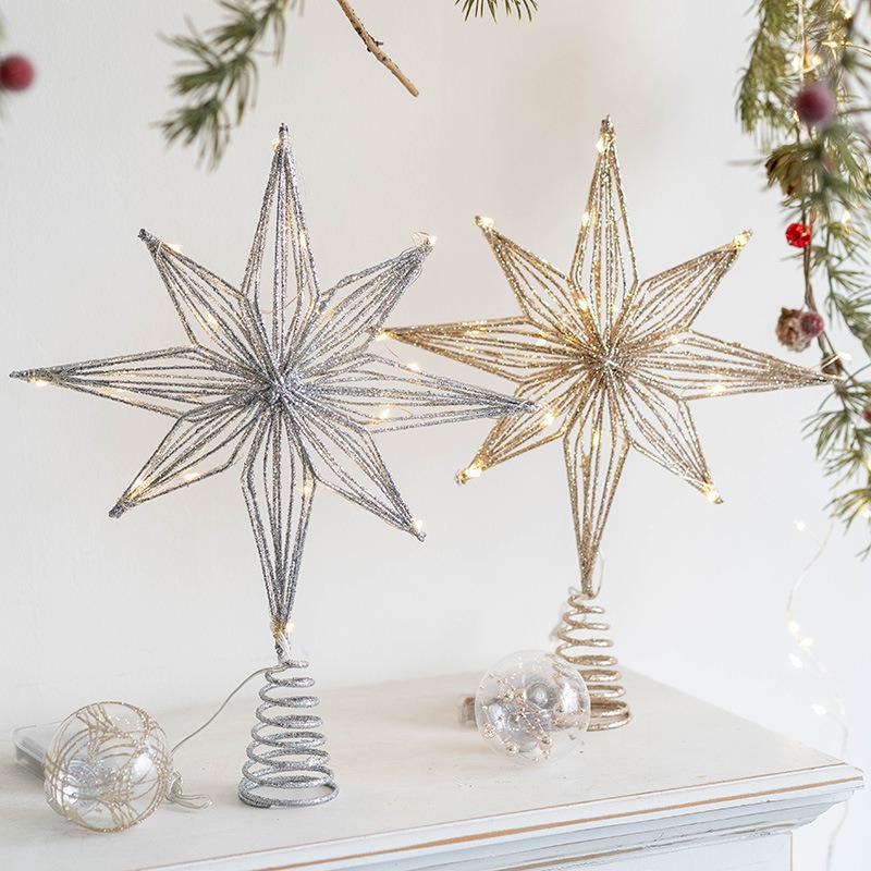Star Tree Topper - Décoration de Noël, étoile lumineuse à