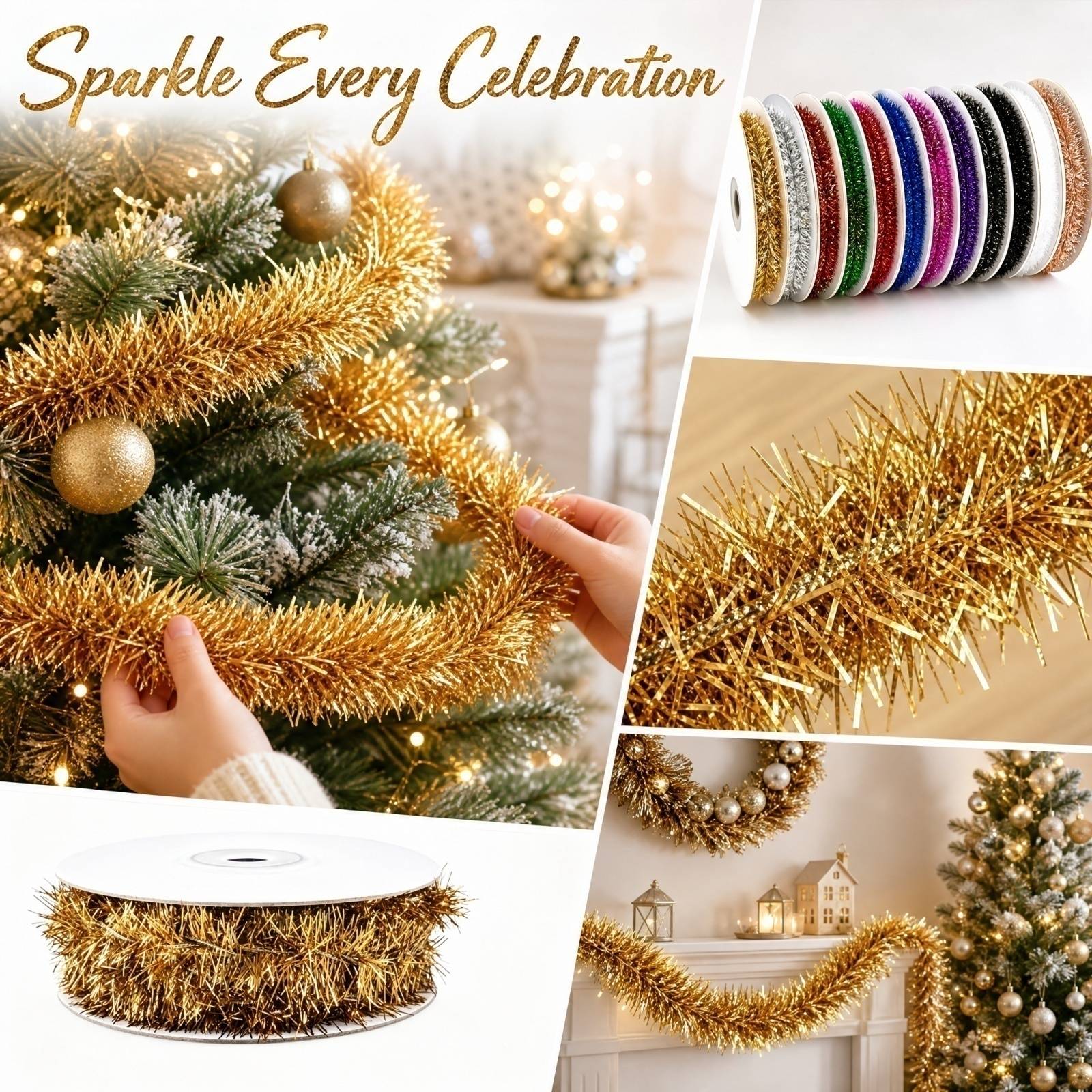 Tinsel Garland Decoration - Guirlande en fil plastique de 5