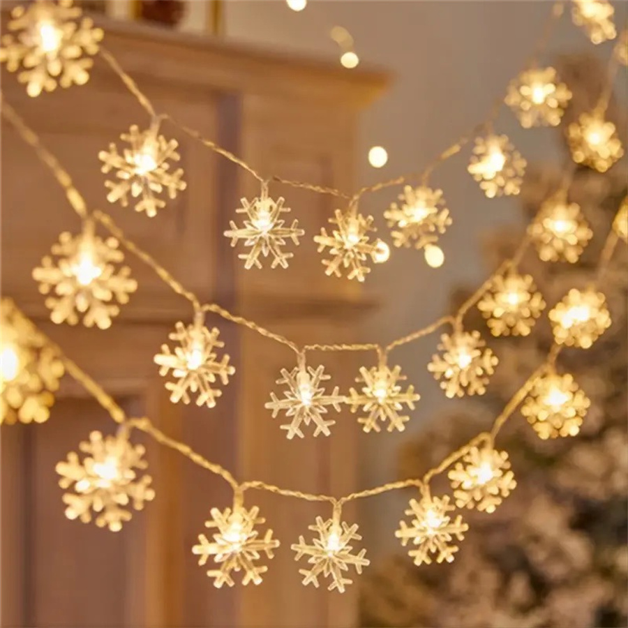 Led Fairy String Lights - 10/20/40 LED flocon de neige chaîne