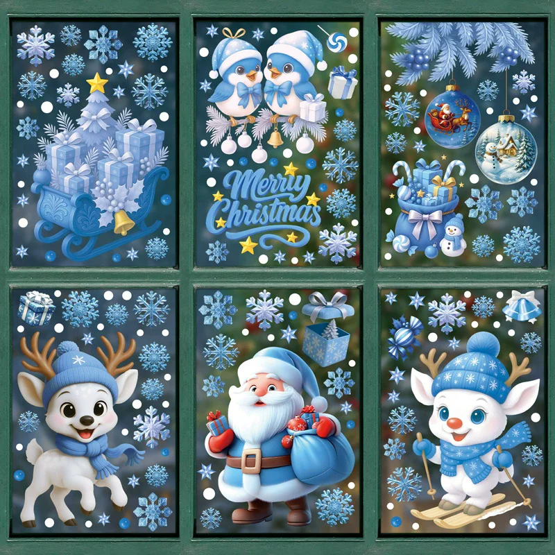 Snowflake Window Decal - Autocollants statiques de Noël en PVC