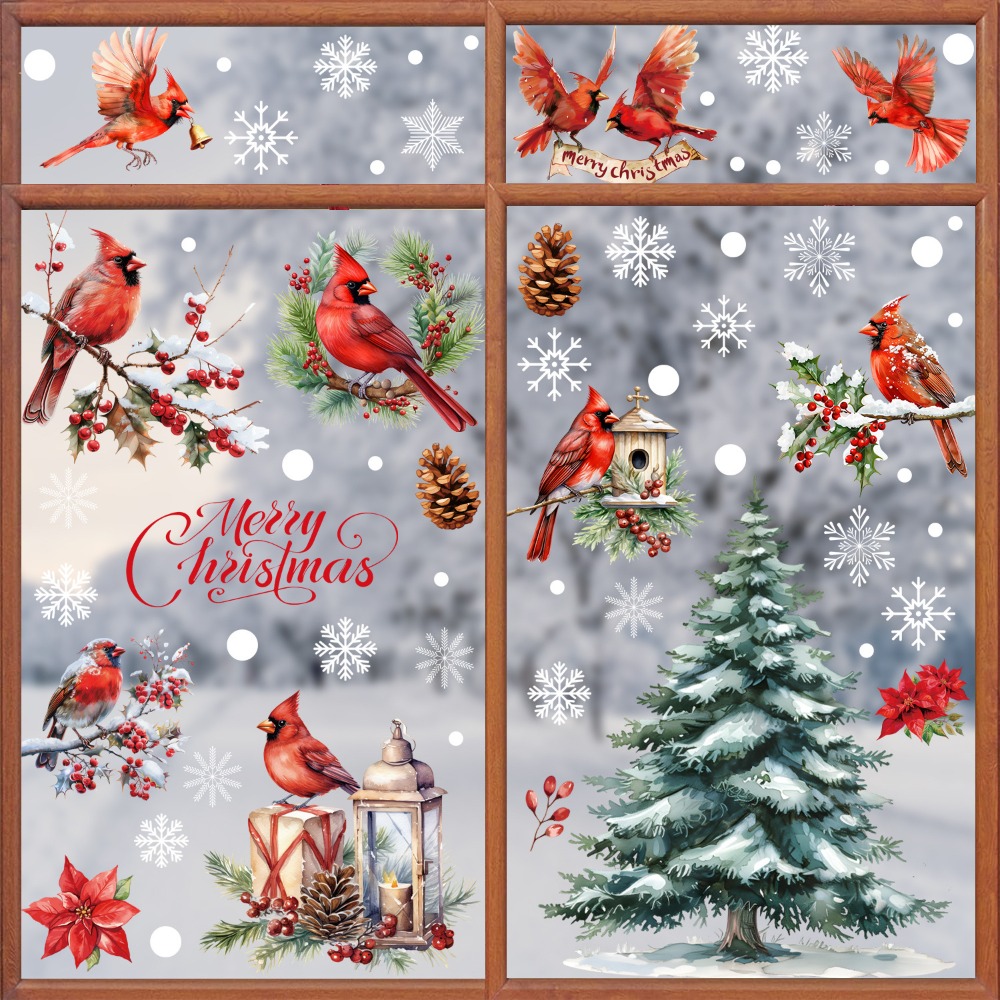 Snowflake Window Decal - 9 autocollants de Noël pour fenêtre,