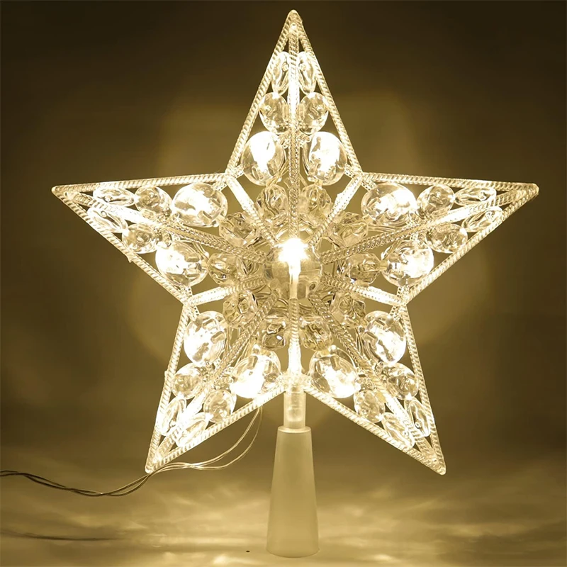 Star Tree Topper - Décoration de noël scintillante, 15cm, étoile