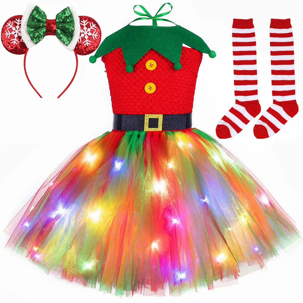 Robe Tutu de noël en Tulle rou - Elf Costume Christmas avis et prix