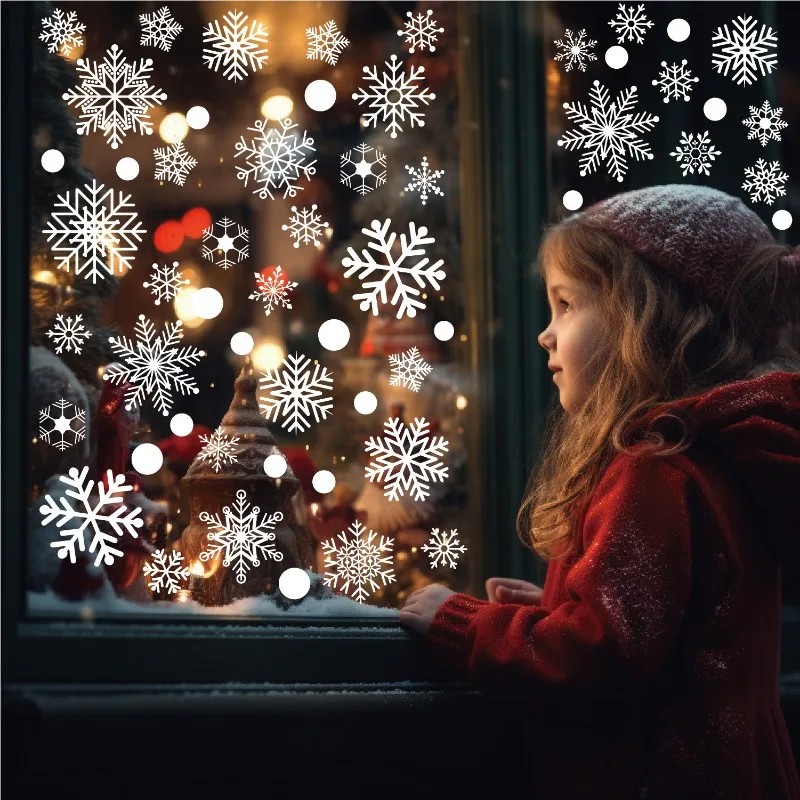 Autocollants statiques pour fe - Snowflake Window Decal avis et prix