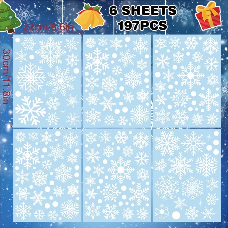 Autocollants statiques pour fe - Snowflake Window Decal avis et prix