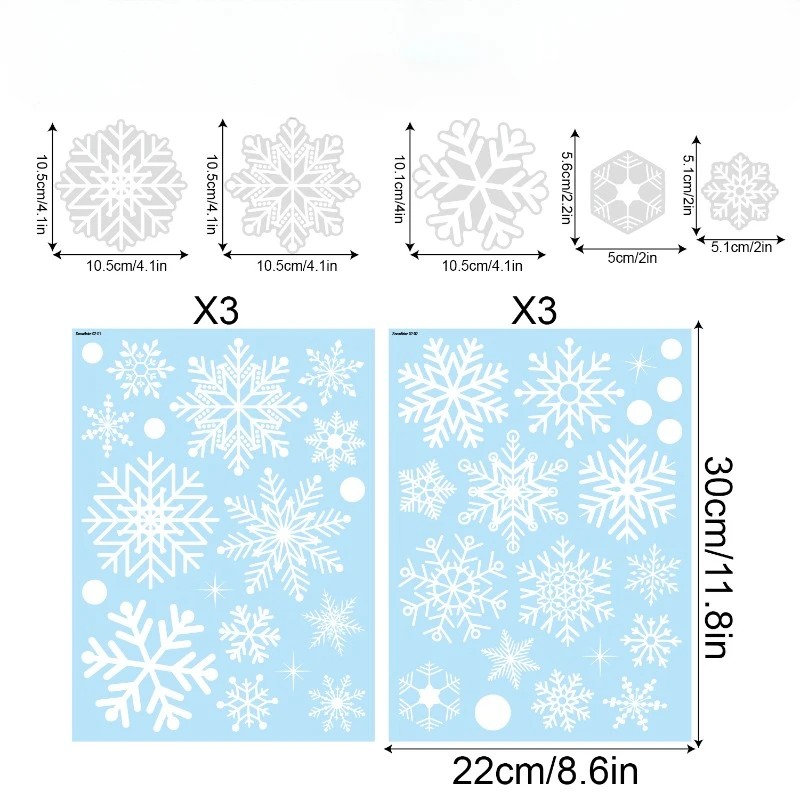 Autocollants statiques pour fe - Snowflake Window Decal avis et prix