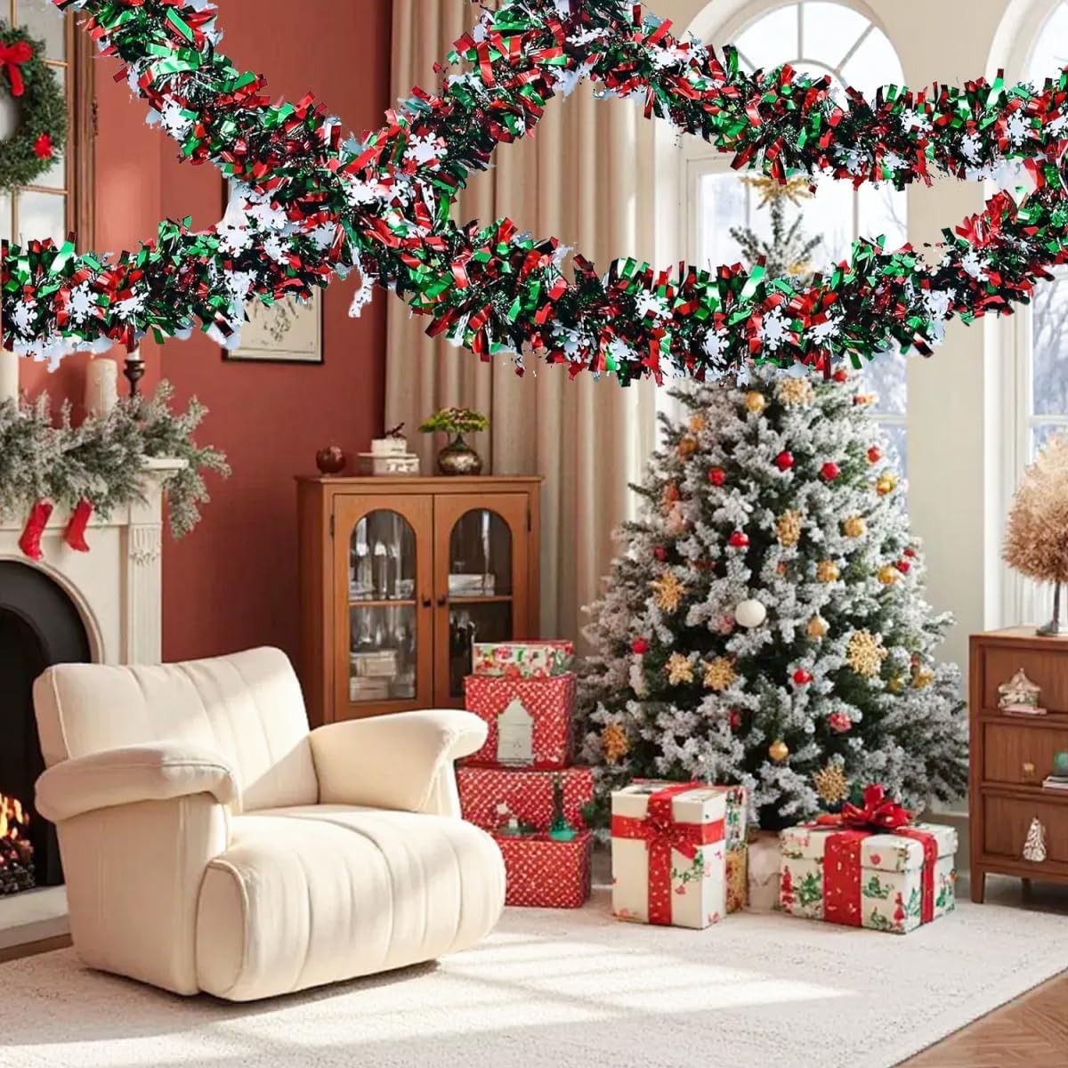 Guirlande de Noël métallique v - Tinsel Garland Decoration avis et prix