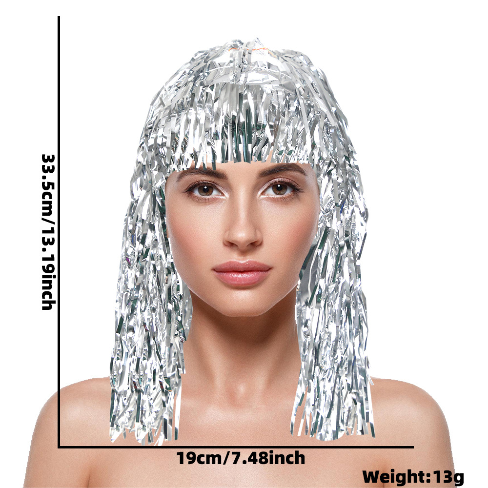 Perruque de cosplay disco en f - Tinsel Garland Decoration avis et prix