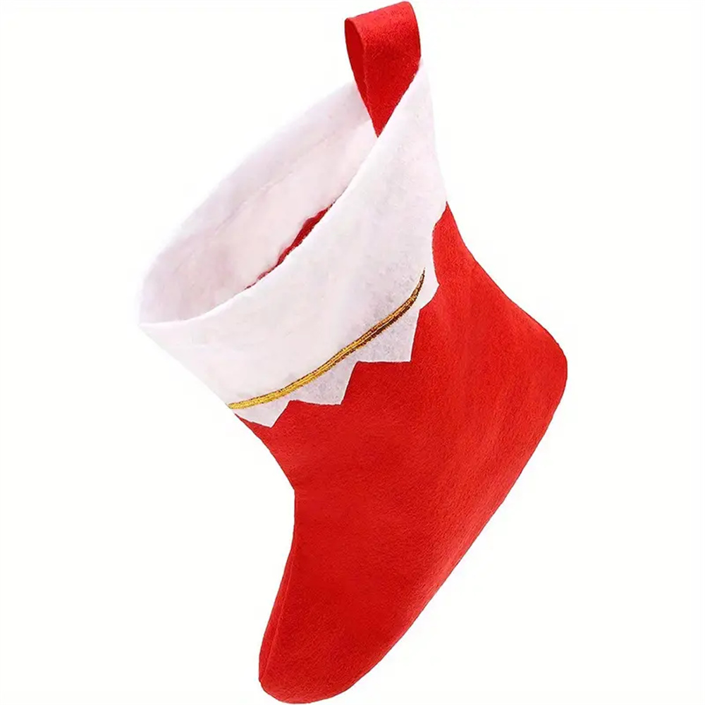 Bas de noël en feutre rouge, 1 - Christmas Stocking Hanging avis et prix