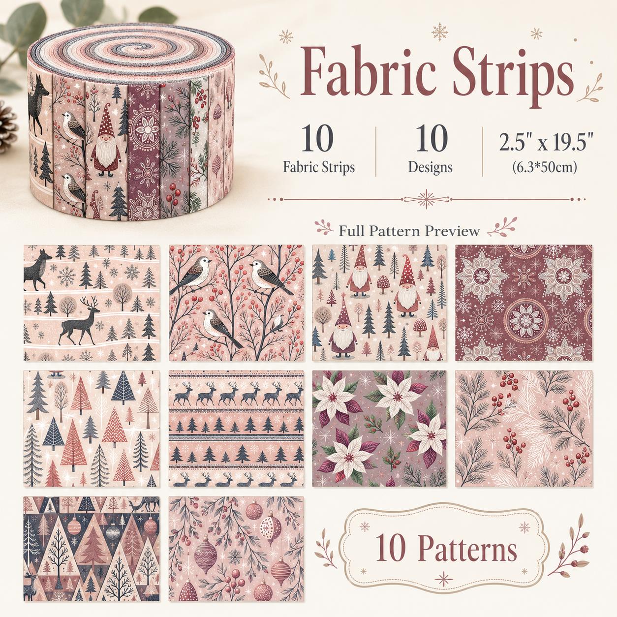 10 bandes de tissu Jelly Roll  - Christmas Table Runner avis et prix
